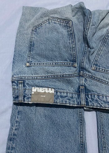 34 Beden Mavi Loose Fit Midi Denim Kadın Pantolon