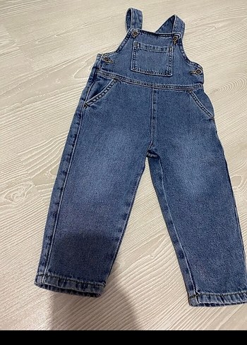 Erkek Çocuk Mavi Denim Askılı Tulum