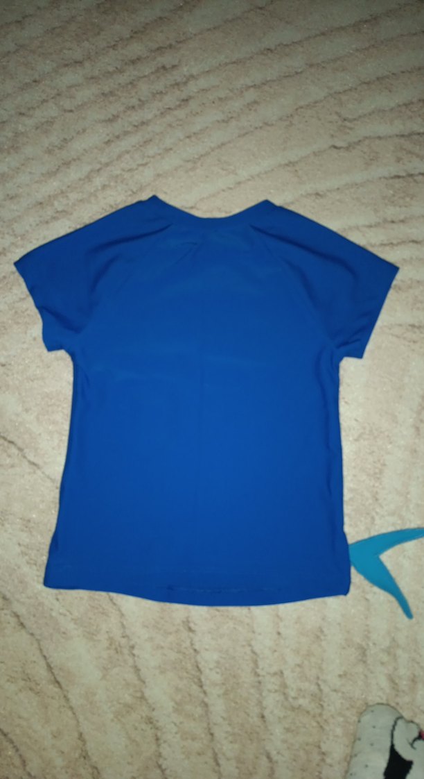 Mavi Kısa Kollu UV korumalı yüzme tişörtü - Görsel 2