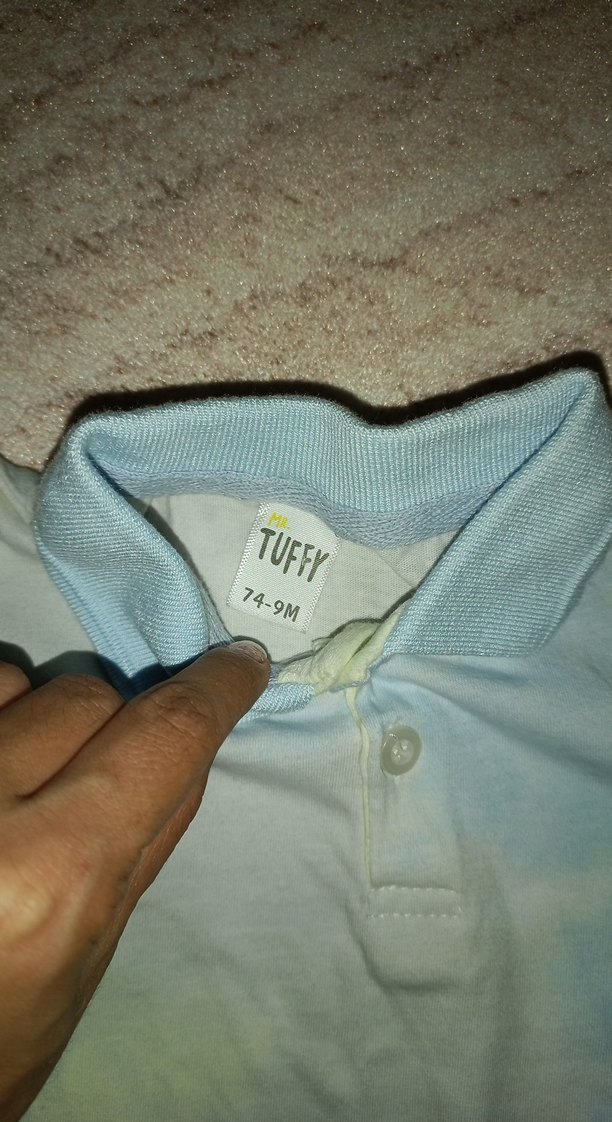 Erkek Çocuk Mavi Batik Desenli Polo Tişört - Görsel 2