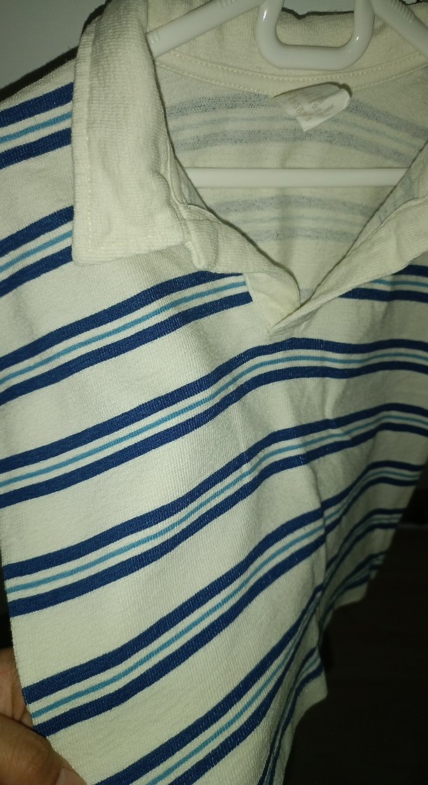 Çizgili Polo Yaka erkek tişört - Görsel 3