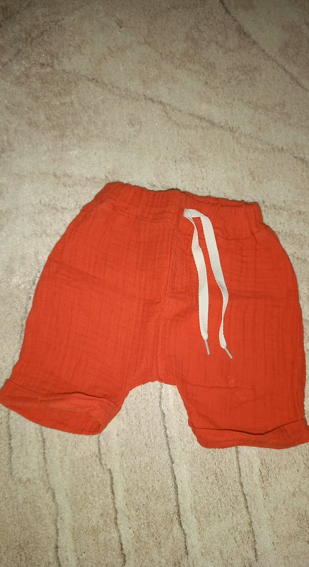 Müslin kumaş Nakışlı Kısa Kollu Bohem Bebek Takımı - Görsel 5