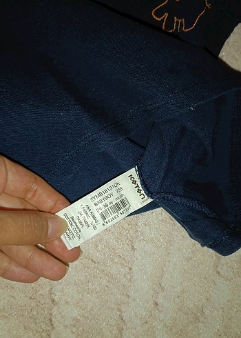 lacivert ve beyaz polo yaka erkek bebek tişörtü - Görsel 5