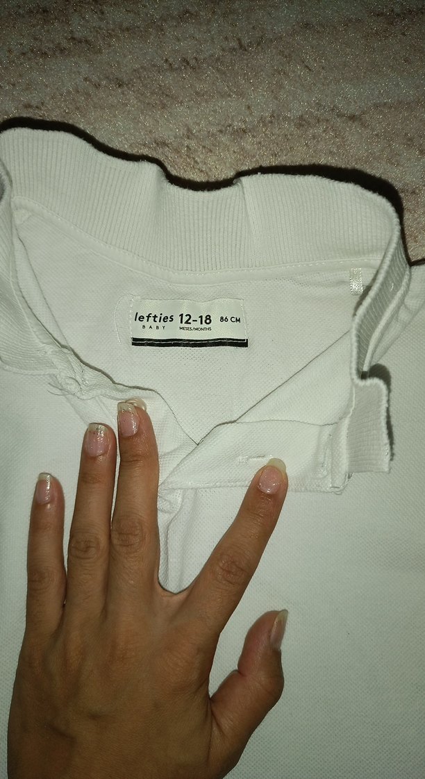 lacivert ve beyaz polo yaka erkek bebek tişörtü - Görsel 3