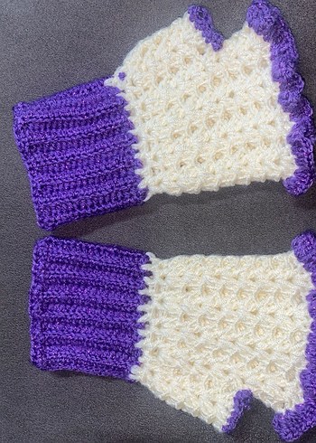 Mor Dantel Detaylı Kadın Eldiveni - Görsel 2