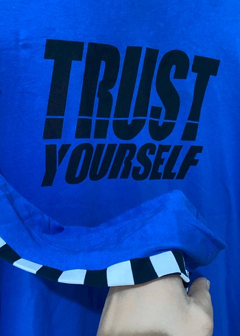 İçin Uzun Kollu Mavi Baskılı Tunik - Görsel 2