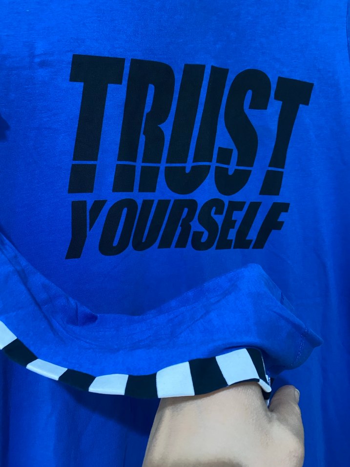 İçin Uzun Kollu Mavi Baskılı Tunik - Görsel 2