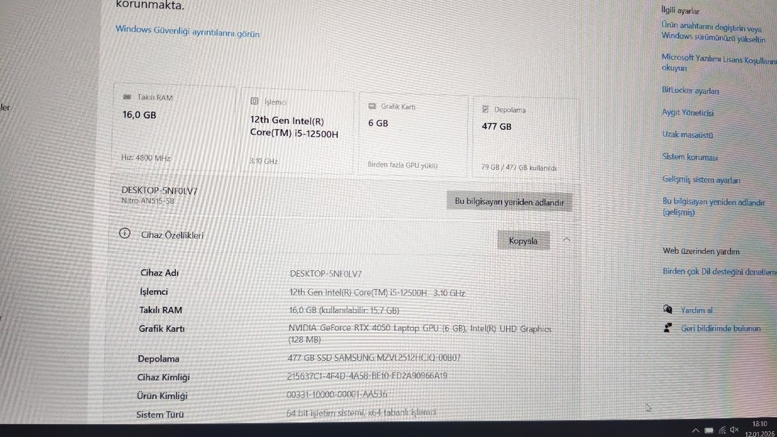 Acer Nitro RTX 4050 laptop - Görsel 4