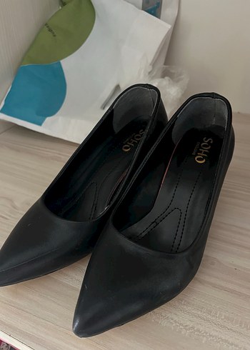 Siyah Stiletto Kadın Ofis Ayakkabısı