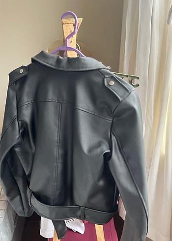 Kadın Siyah Deri Biker Ceket derimont - Görsel 4