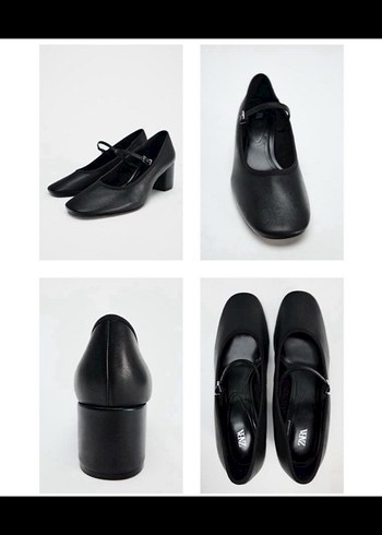 Zara Siyah Blok Topuklu Minimalist Kadın Ayakkabı