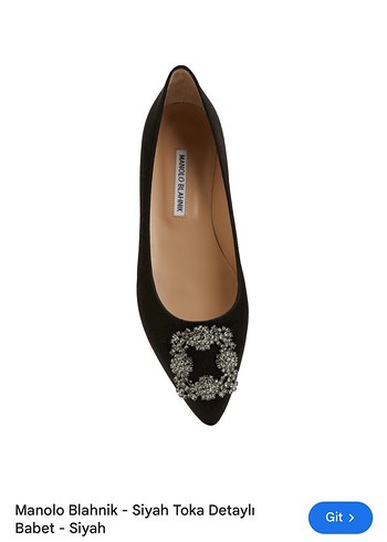Manolo Blahnik Siyah Tokalı Süet Stiletto