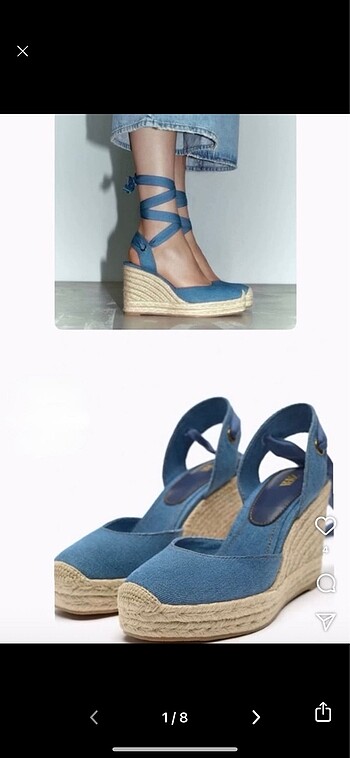 Zara denim dolgu topuk
