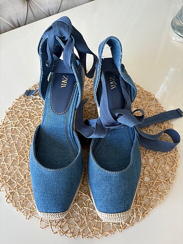 38 Beden Zara denim dolgu topuk