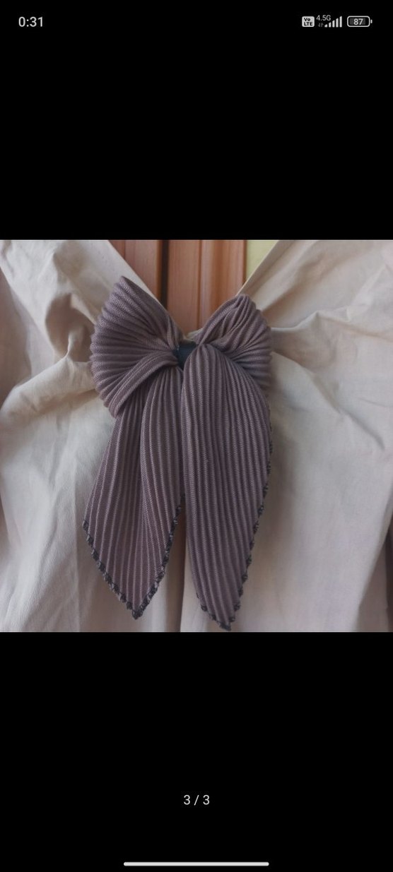 Bej Uzun Keten Elbise - Görsel 3