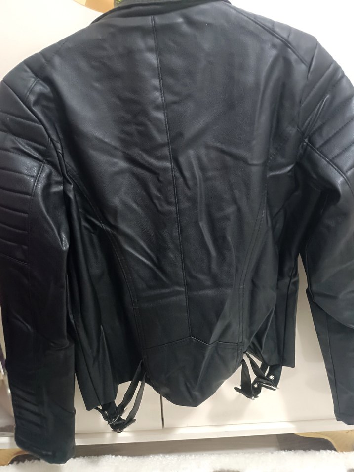 Siyah Derimont Fermuarlı Biker Deri Ceket - Görsel 4