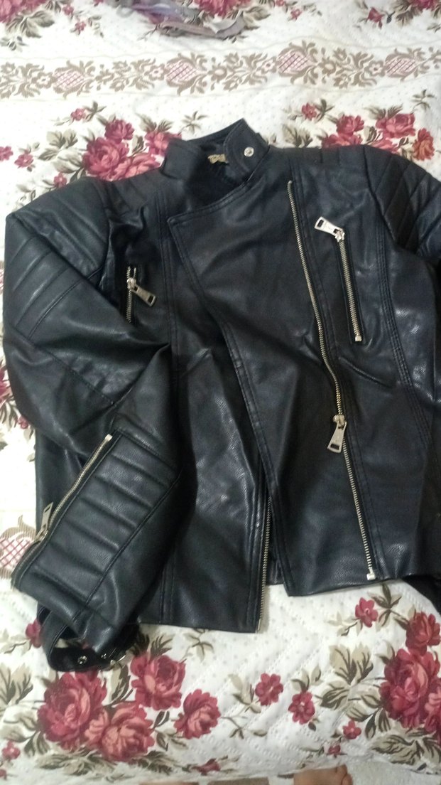 Siyah Derimont Fermuarlı Biker Deri Ceket - Görsel 2