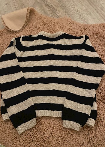 s Beden Zebra Desenli Örgü Kadın Hırka
