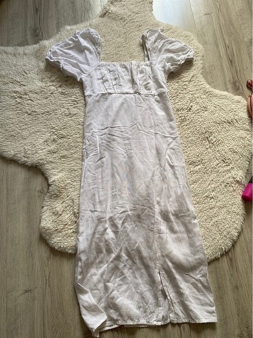 LC Waikiki Keten elbise midi