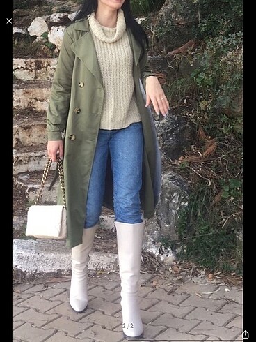 Diğer pastel yesili trençkot