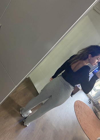 Gri Kadın Denim Midi Sweatpants - Görsel 7