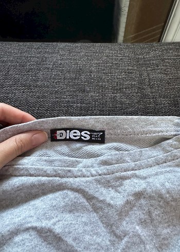 Gri Kısa Kollu Örme Kadın Sweatshirt - Görsel 8