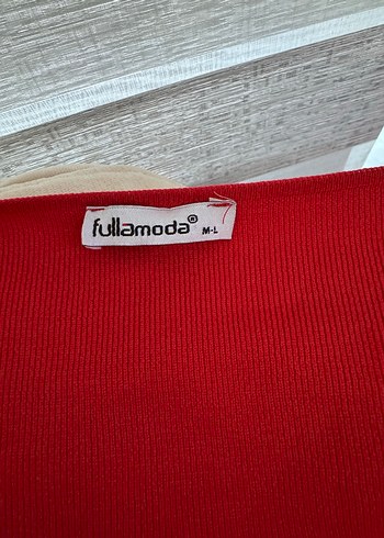 Düğmeli Kırmızı Yüksek Yakalı Kadın Kazak - Görsel 4