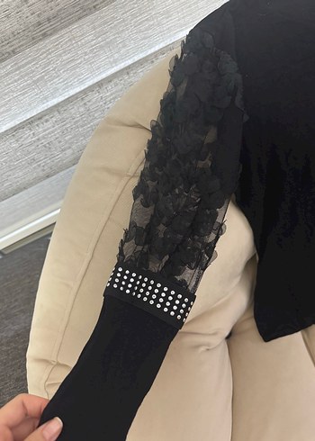 Uzun Kollu Siyah Gotik Bluz - Görsel 4