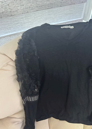 Uzun Kollu Siyah Gotik Bluz - Görsel 3