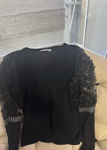 Uzun Kollu Siyah Gotik Bluz - Görsel 2