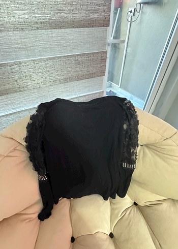 Uzun Kollu Siyah Gotik Bluz - Görsel 9