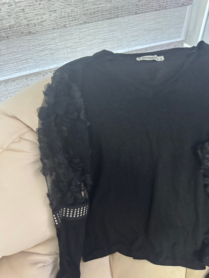 Uzun Kollu Siyah Gotik Bluz - Görsel 3