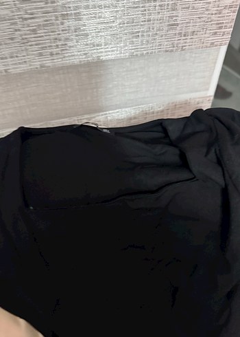 Drapeli Siyah Hamile Midi Elbise - Görsel 6