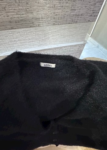 Siyah Düğmeli Yün Midi Hırka - Görsel 6