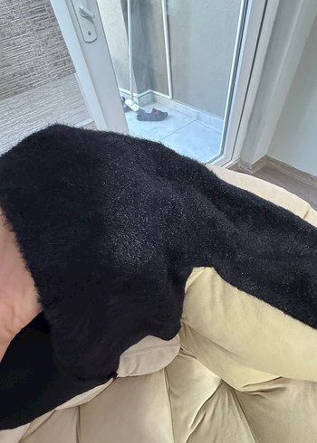 Siyah Düğmeli Yün Midi Hırka - Görsel 5