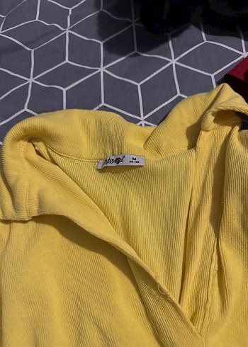 Sarı Şeffaf V Yakalı Mini Elbise - Görsel 7