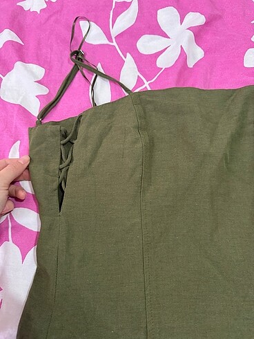 Bershka Bershka keten kısa elbise