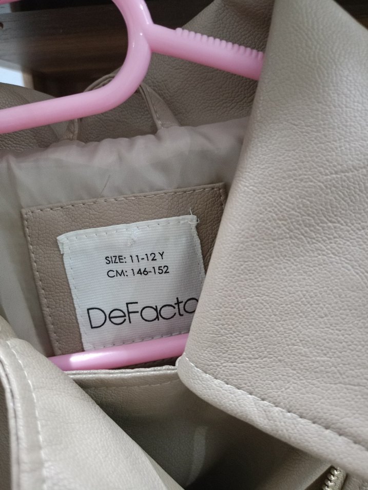 Bej Deri çocuk
 Ceket, Kemerli, Günlük - Görsel 3