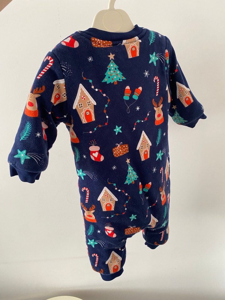 Renkli Baskılı Erkek Bebek Triko Tulum - Görsel 4