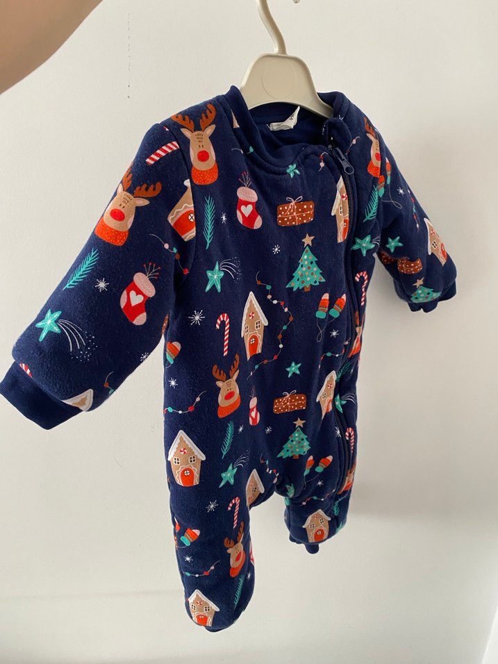 Renkli Baskılı Erkek Bebek Triko Tulum - Görsel 2