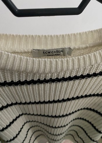 Çizgili Örgü Kadın Kazak - Görsel 4