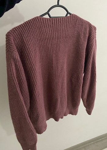 Bordo Örgü Kadın Hırka - Görsel 3