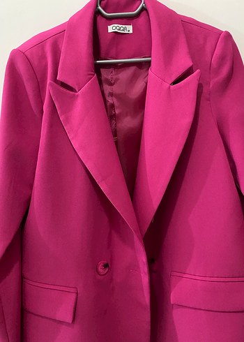 Pembe Düğmeli Kadın Blazer Ceket - Görsel 2