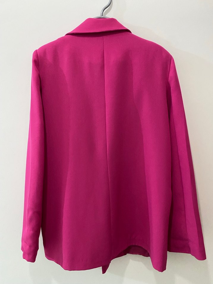 Pembe Düğmeli Kadın Blazer Ceket - Görsel 4