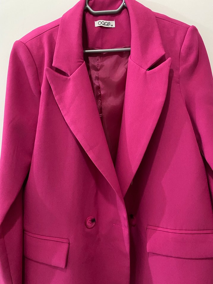 Pembe Düğmeli Kadın Blazer Ceket - Görsel 2
