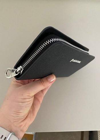 Siyah Deri Kadın Fermuarlı Cüzdan - Görsel 3
