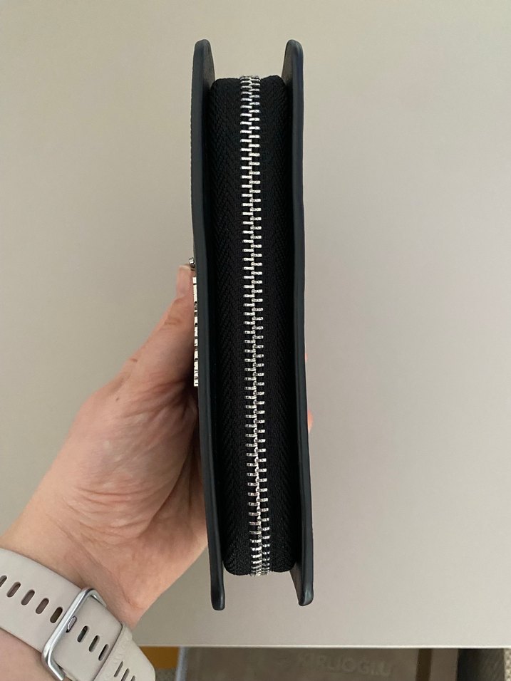 Siyah Deri Kadın Fermuarlı Cüzdan - Görsel 2