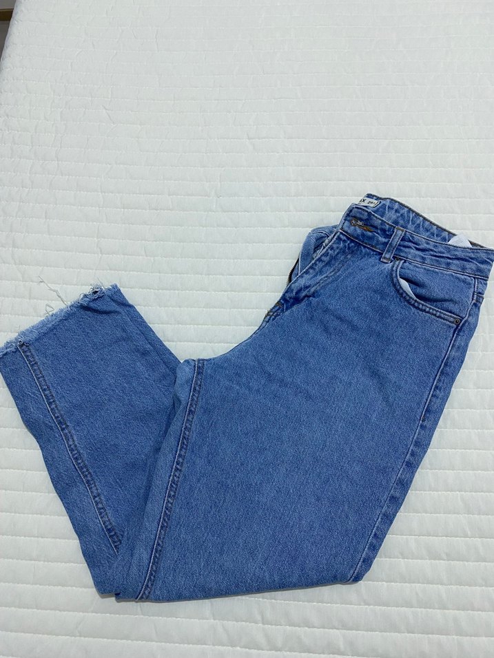 Kadın Mavi Denim Midi Boy Regular Fit Jean - Görsel 2