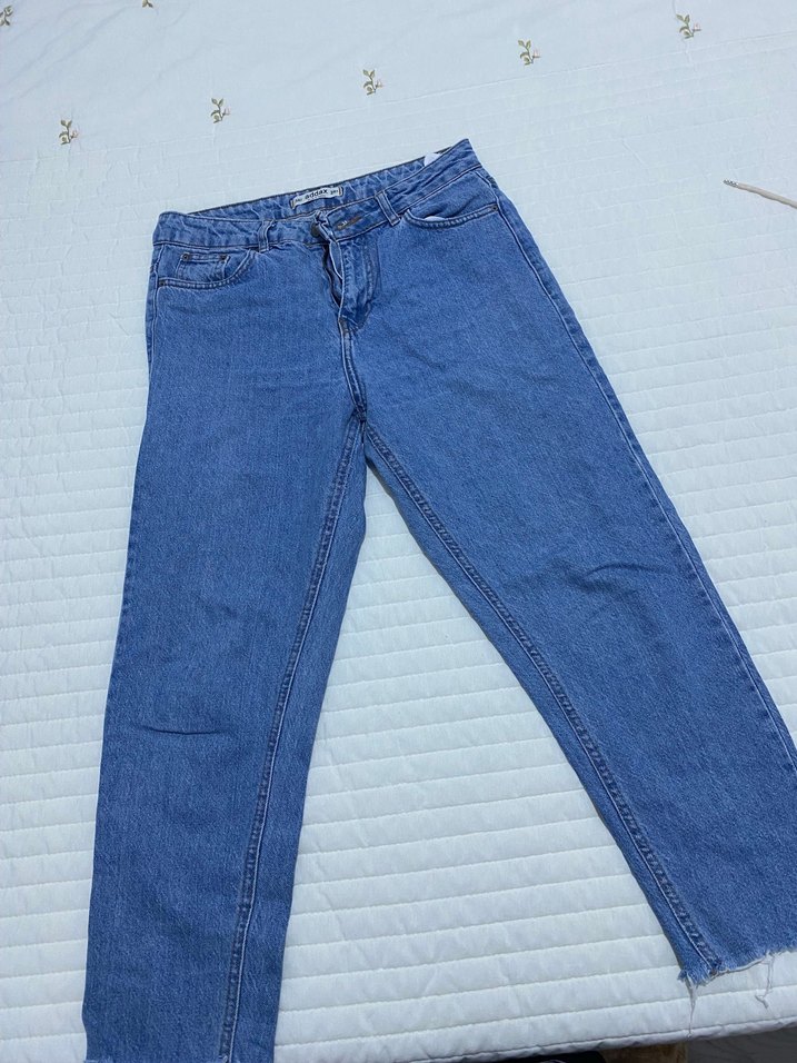 Kadın Mavi Denim Midi Boy Regular Fit Jean - Görsel 3