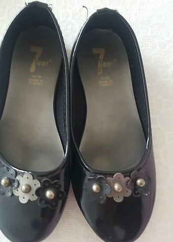 Kızlar için siyah tokalı bale babeti - Görsel 2